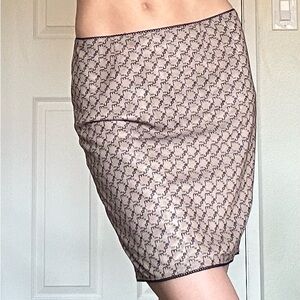 Miaou Beige and Black Mid Length Skirt